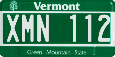VT license plate XMN112