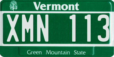 VT license plate XMN113