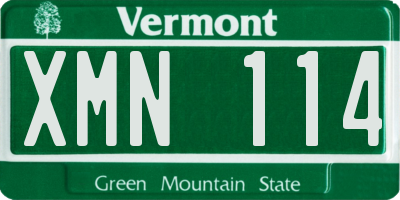 VT license plate XMN114