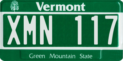 VT license plate XMN117