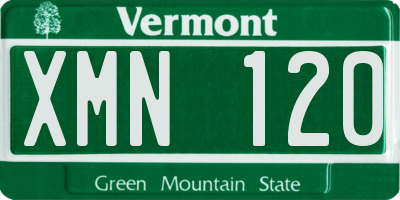 VT license plate XMN120
