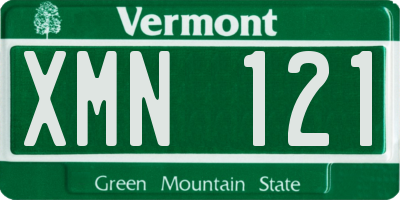 VT license plate XMN121