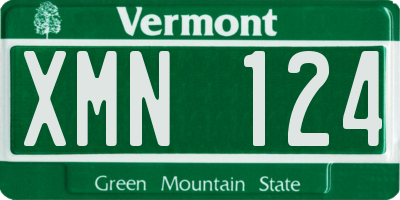 VT license plate XMN124