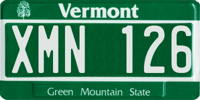 VT license plate XMN126