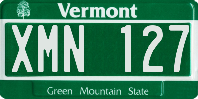 VT license plate XMN127