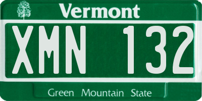 VT license plate XMN132