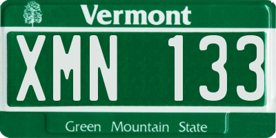 VT license plate XMN133
