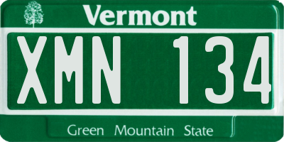 VT license plate XMN134
