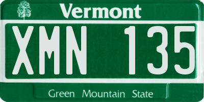 VT license plate XMN135