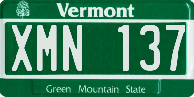 VT license plate XMN137
