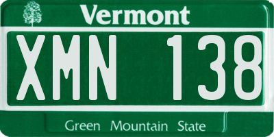 VT license plate XMN138