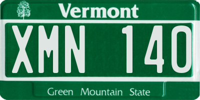 VT license plate XMN140