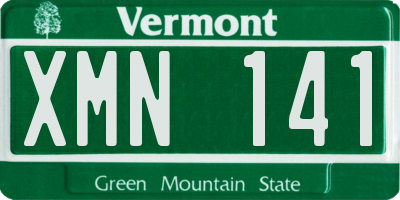 VT license plate XMN141