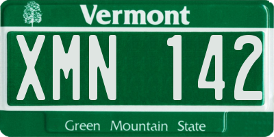 VT license plate XMN142