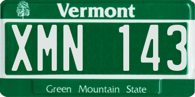 VT license plate XMN143