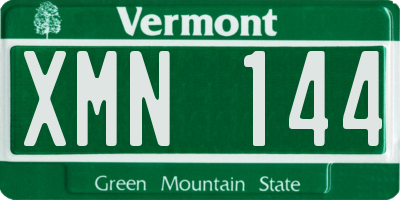 VT license plate XMN144