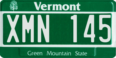 VT license plate XMN145