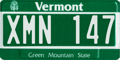 VT license plate XMN147