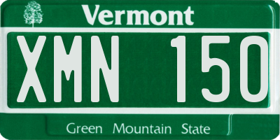 VT license plate XMN150