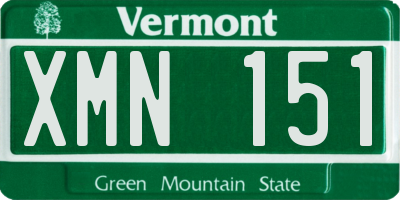 VT license plate XMN151