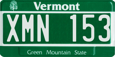 VT license plate XMN153