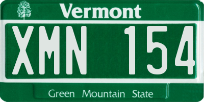 VT license plate XMN154