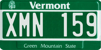 VT license plate XMN159
