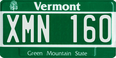 VT license plate XMN160