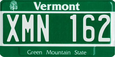VT license plate XMN162