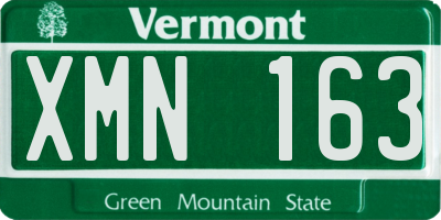 VT license plate XMN163