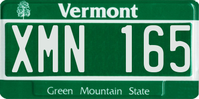 VT license plate XMN165