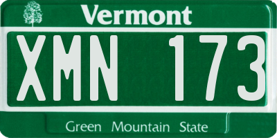 VT license plate XMN173