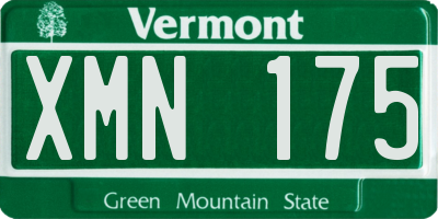 VT license plate XMN175