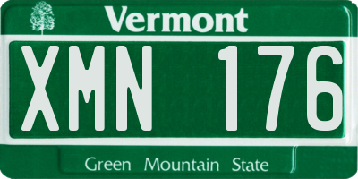 VT license plate XMN176