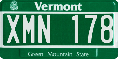 VT license plate XMN178