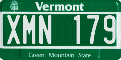 VT license plate XMN179