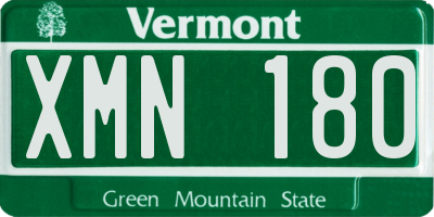 VT license plate XMN180