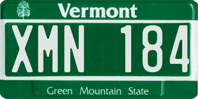 VT license plate XMN184