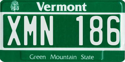 VT license plate XMN186