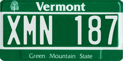 VT license plate XMN187