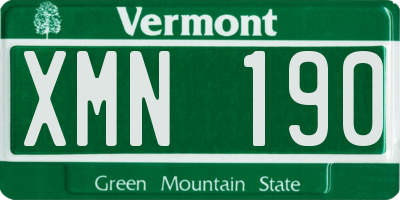 VT license plate XMN190