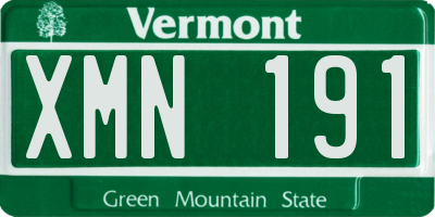 VT license plate XMN191