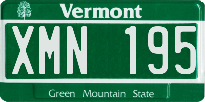 VT license plate XMN195