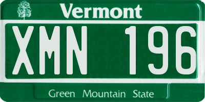 VT license plate XMN196