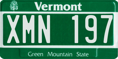 VT license plate XMN197