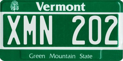 VT license plate XMN202