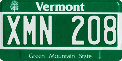 VT license plate XMN208