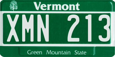 VT license plate XMN213