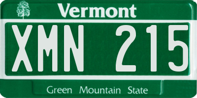 VT license plate XMN215