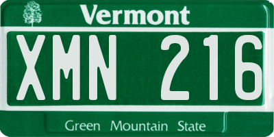 VT license plate XMN216